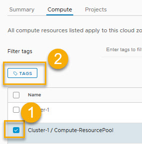 add a tag to the vmc compute resource and cloud zone - 1