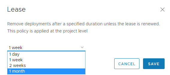 Select how long a deployment is active before it is removed.