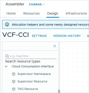 Locate the CCI elements in your cloud template