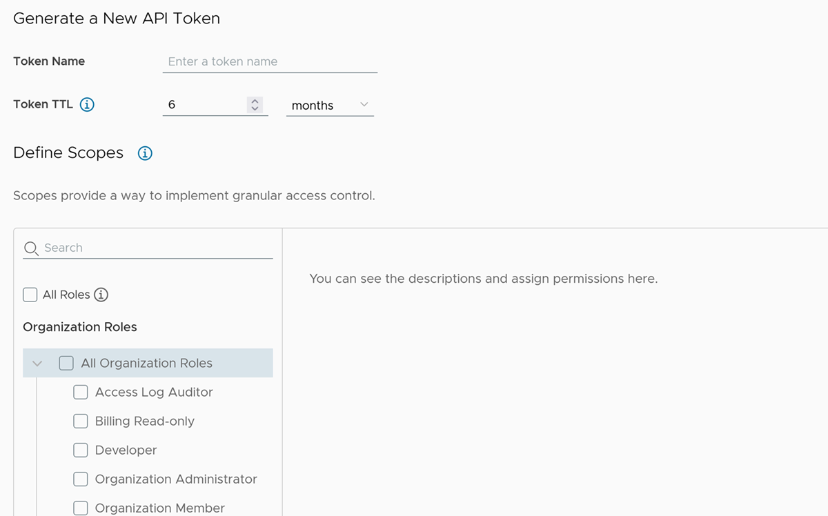 Generate token form in the Cloud Services Console
