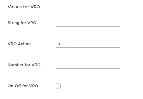 Action settings in the input form