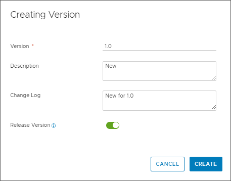 You version your custom integration script and select the version in the Custom task in your pipeline.