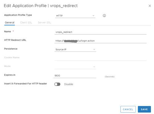 Edit application profile