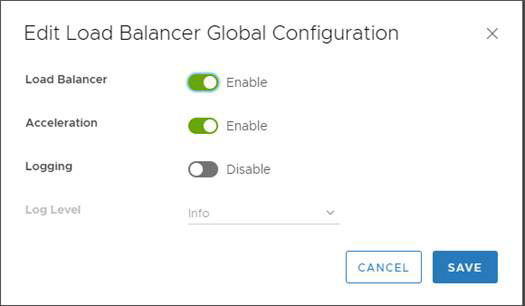 Edit load balancer global configuration