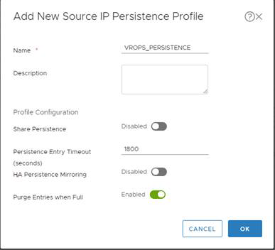 Add new source IP persistence profile
