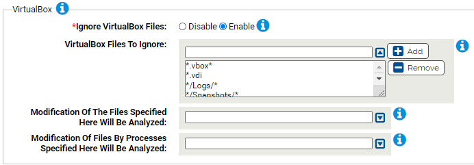 The VirtualBox settings for the Linux System Performance Rapid Config