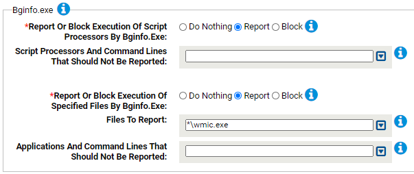 The Bginfo.exe. settings for the Suspicious Parent-Child Protection Rapid Config