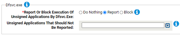 The Dfsvc.exe. settings for the Suspicious Parent-Child Protection Rapid Config