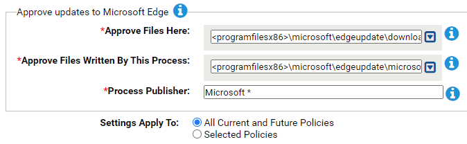 The Approve updates to Microsoft Edge settings for the Microsoft Edge Rapid Config