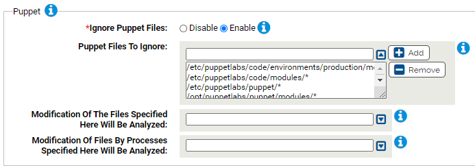 The Puppet settings for the Linux System Performance Rapid Config