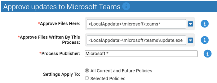 The approve updates to Microsoft Teams settings for the Microsoft Teams Rapid Config