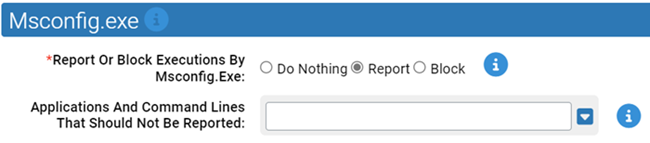 The Msconfig.exe. settings for the Suspicious Parent-Child Protection Rapid Config