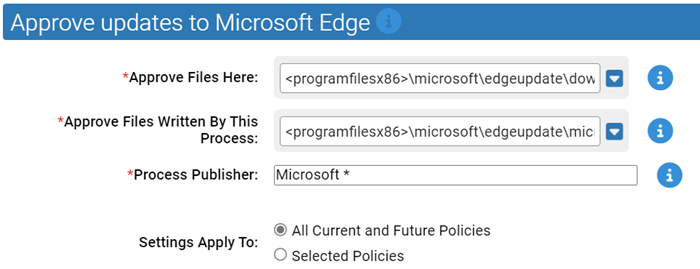 The Approve updates to Microsoft Edge settings for the Microsoft Edge Rapid Config