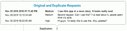 The Original and Duplicate approval requests popup