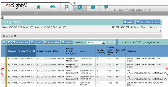 CEF-formatted messages in Syslog output from App Control