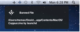 A block notifier on a Mac device.
