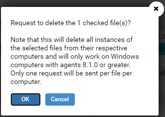 The file deletion confirmation dialog