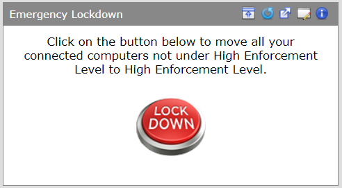 The Emergency Lockdown portlet showing the Lock Down button