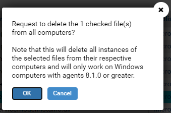 The file deletion confirmation dialog
