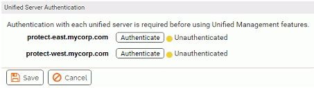 Additional options for Unified Server Authentication