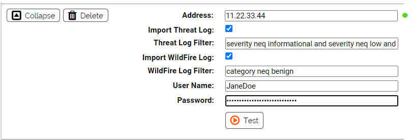 The appliance configuration