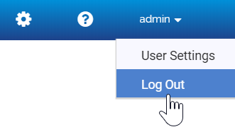 The Log Out option on the user name menu