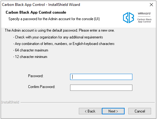 The Carbon Black App Control console dialog