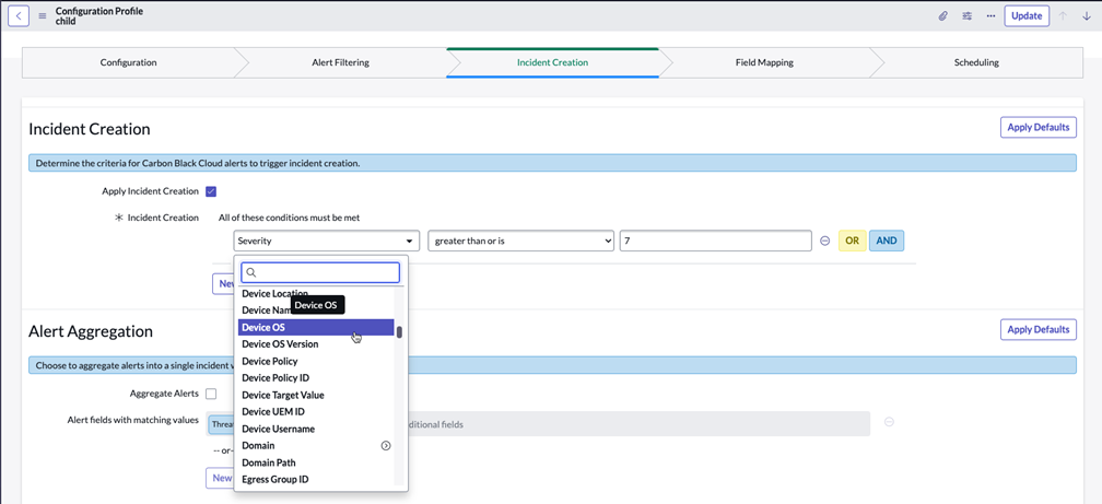 Set custom criteria for automatic alert creation