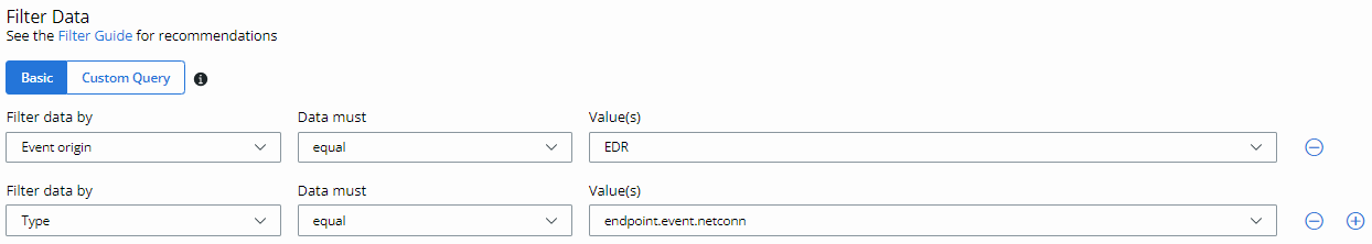 The filter data page