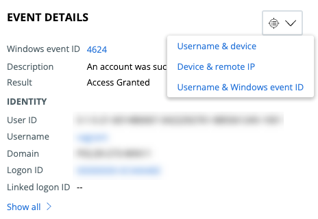 Username & device details