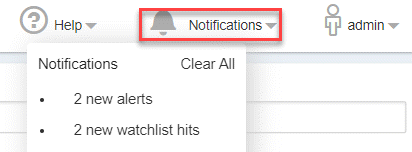 The notifications menu displaying the new notifications and the number of notifications