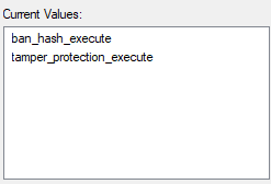 Current AD values set to ban_hash_execute and tamper_protection_execute
