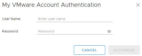 My VMware Account Authentication page