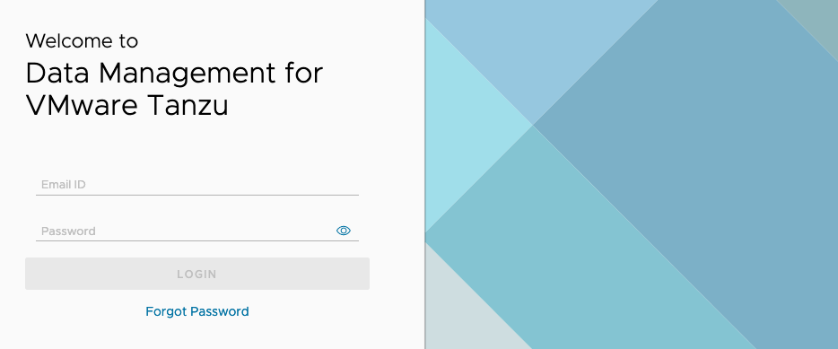 Login Screen of VMware Data Services Manager