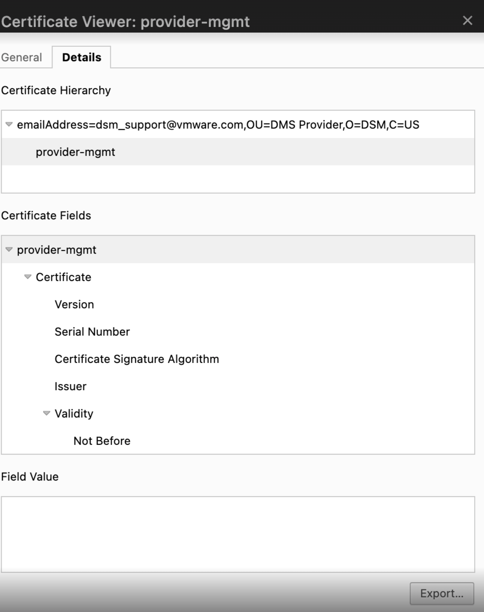 Getting Provider VM Certificate from Chrome