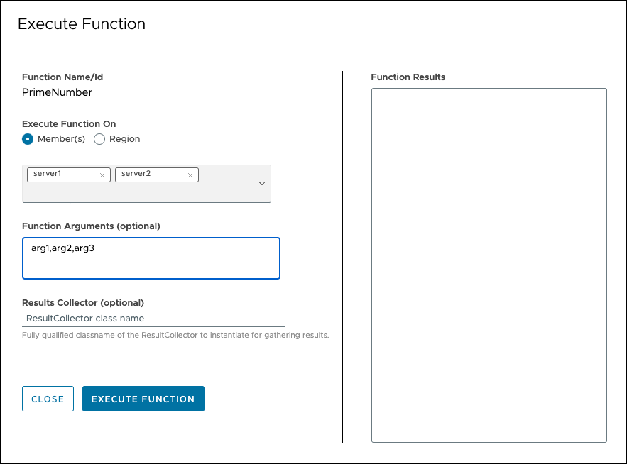 function execution input interface