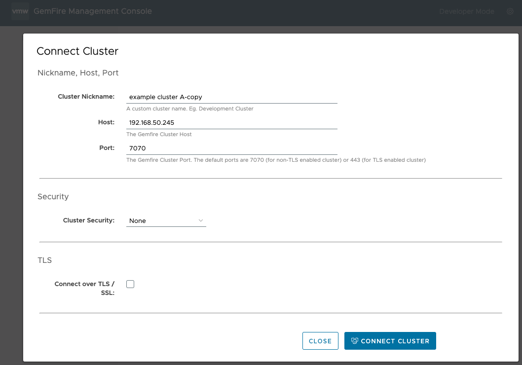 duplicate a cluster connection