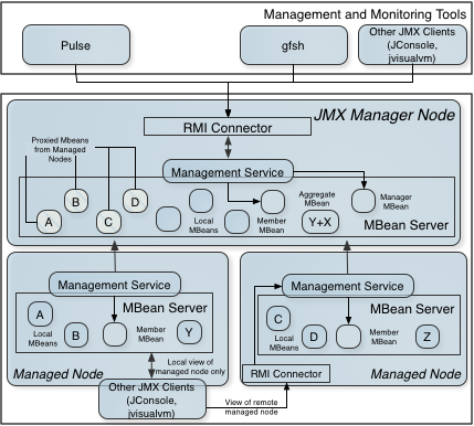 Architecture of the management and monitoring system components
