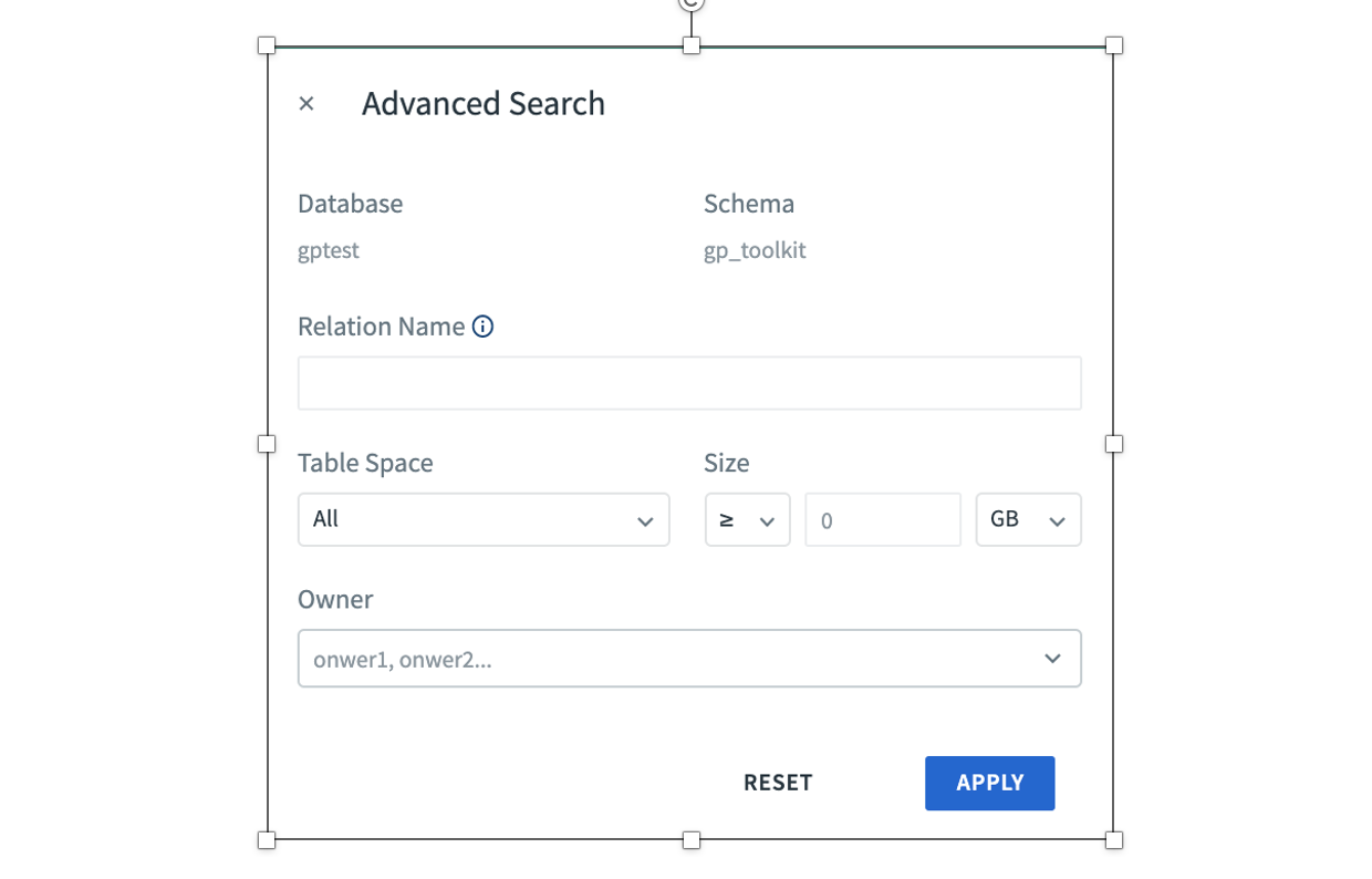 Table Advanced Search