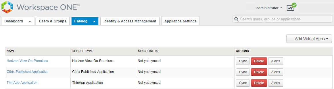 resource sync profiles page