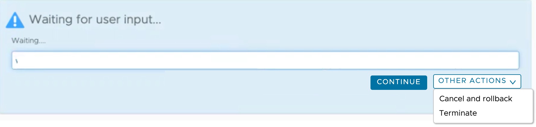 Waiting for user input before continuing failover.