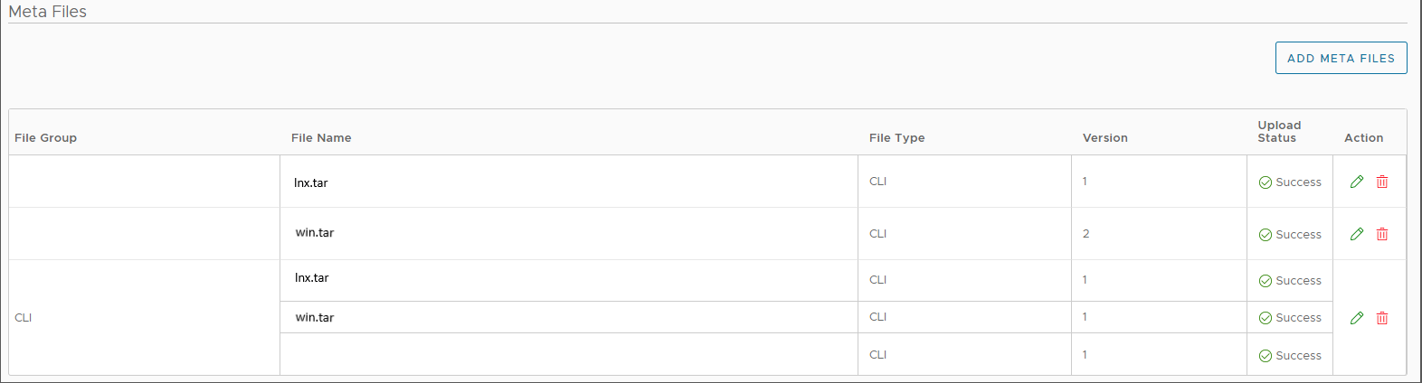 Add Meta Files option to upload the files required for deploying your solution