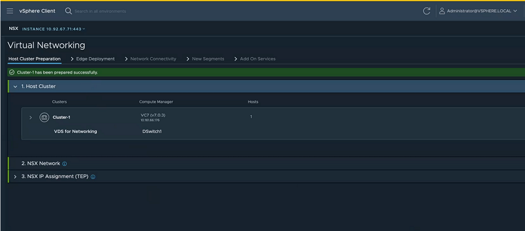 Prepare a cluster to install NSX-T.