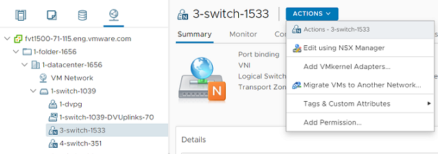 NSX segment is realized as a NSX object in VMware vCenter.