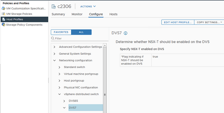 Verify whether DVS switch is enabled.