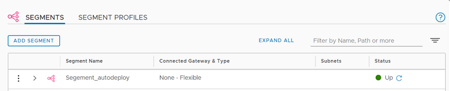 In the Segments tab, create a VLAN segment for a transport zone.