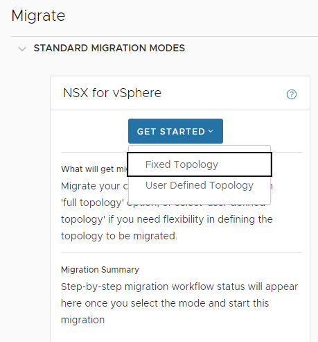 NSX for vSphere migration modes