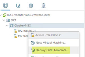 Deploy NSX OVA