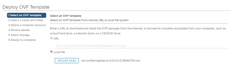 Deploy NSX OVA wizard