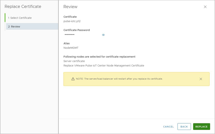 Review certificate details